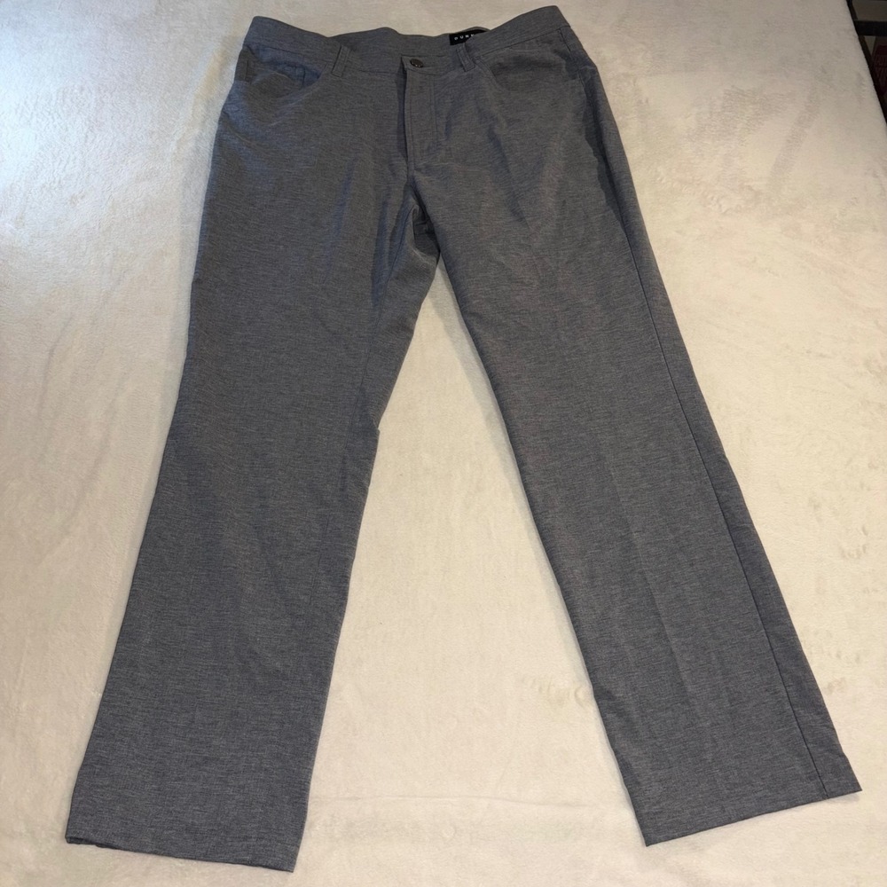 Dunning Mens Golf Pants Heathered Gray Performance Stretch 5-Pocket 34/30